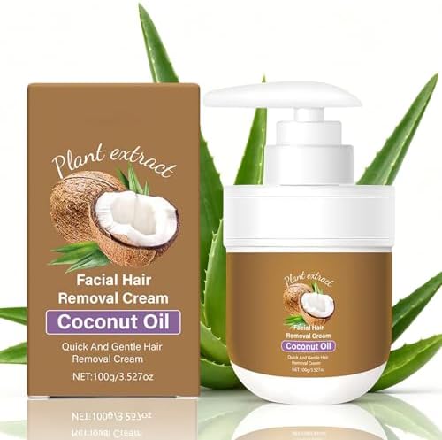 Coconut Facial Hair Removal Cream for Women – Gentle Face Hair Remover ...