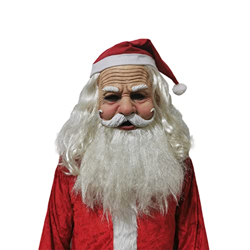 snake cat Weihnachtsmann Latex Maske Kostüm Weihnachten Weihnachtsmann Maske Halloween Maske Latex Cosplay Xmas Verkleidung Masken, Weihnachtsmann-Gläser, One size Cover