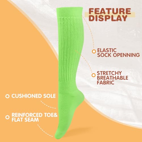 Image of Buauty Slouch Socks for Women, Soft Extra Long Chunky Scrunch Knee High Sock Winter Knit Slouchy Socks Leg Warmmers