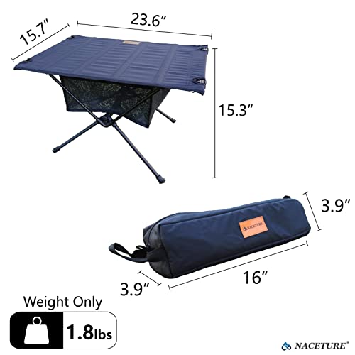 Naceture Ultralight Backpacking Table - Collapsible Camping Table With Storage Mesh For Camping Gear, Hiking Table And Mountaineering Table, Camp Table For Accessories And Outdoor Travel (Black) #TOP2