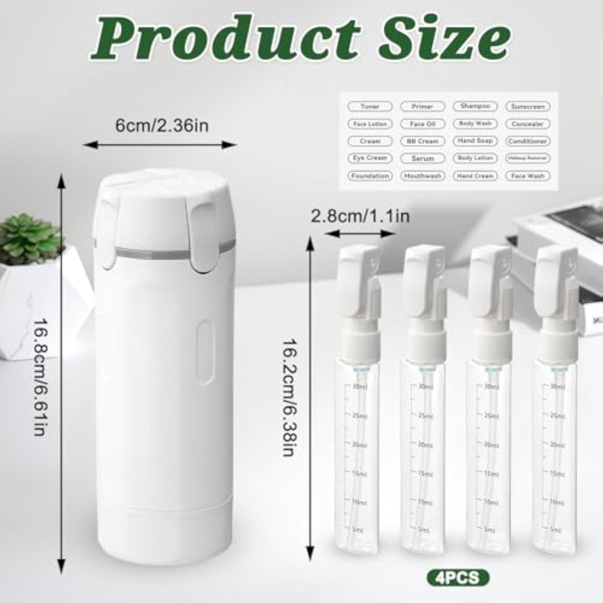 4-in-1 Travel Dispenser for Toiletries