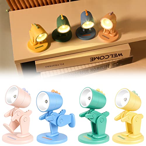 Liamostee Mini Nachtlicht, 4pc Cartoon Kaninchen und Dinosaurier LED-Schreibtischlampe mit Handy-Halterung Selbstständig mit Magneteffekt und Sockel Mini LED Nachtlicht kinder lampe Cover
