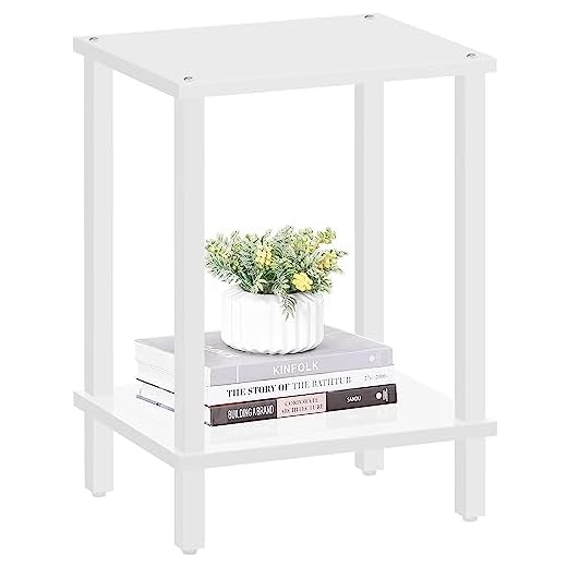TUTOTAK End Table, Side Table, Nightstand, 2-Tier Storage Shelf, Sofa Table for Small Space, Living Room, Bed Room TB01BW034