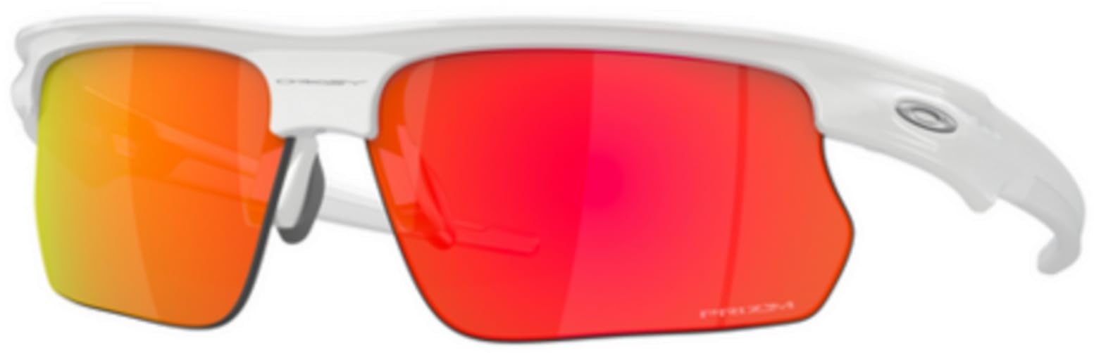 Oakley OO9400 Sunglasses Bundle: OO 9400 BISPHAERA 940003 Polished White/Prizm Ruby Policarbonate Standard 68mm and Large Red leash Accessory kit