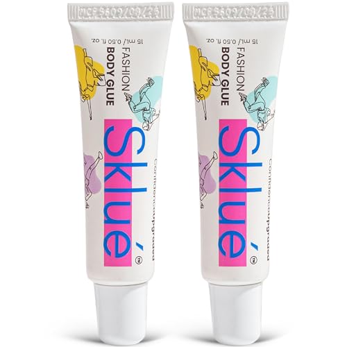 Image of Body Glue for Clothes & Skin | Dermatologically Tested for Sensitive Skin | Strong & Quick Hold, Sweat-Proof & Residue-Free | Safe Body Glue Stick for Jewellery & Fashion Styling | (Pack of 2)