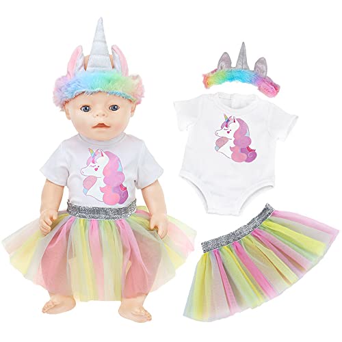 Ouinne Ropa para Muñecos Bebé New Born Baby Doll, Trajes 17-18 "Ropa de Muñecas para Bebés (40-45 cm) (Sin incluir Zapatos) Cover