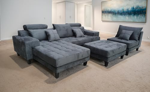 Stendmar L Shape U Shape Dark Grey Reversible Modern