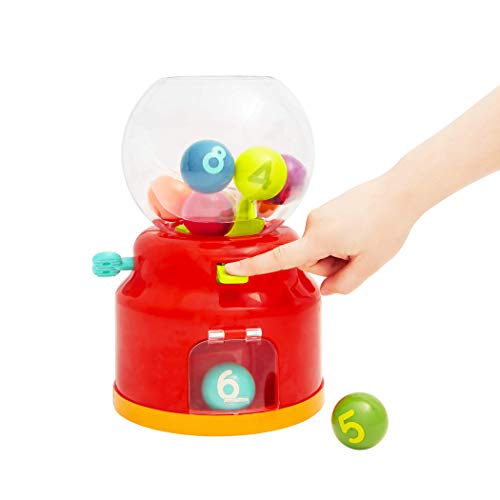 Battat – Ball Dispenser For Kids – Mini Vending Machine Toy – 10 Colorful Number Balls - Numbers & Colors Gumball Machine - Toddlers - 12 Months + , Red #TOP3