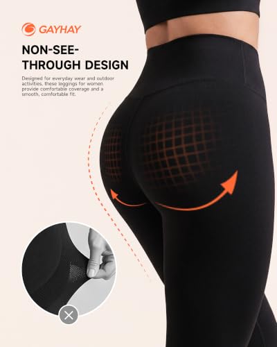 GAYHAY High Waisted Leggings for Women - Soft Opaque Slim Tummy Control Printed Pants for Running Cycling Yoga