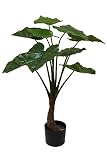 artplants.de Plastique Alocasia Calidora XABIA, Vert, 90cm - Petite Plante Artificielle