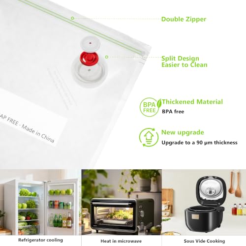 ALLHOPE Compact Vacuum Sealer for Food Storage: Portable Handheld Food Sealer, 80kPa Suction, 1800mAh Battery, 30 Reusable Vacuum Bags, Preserve 5X Freshness with Easy Operation — view 5