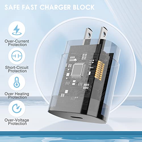 (2Pack) 10Ft USB C Fast Charger, 25W Type C Wall Charger Block with USB C to USB C Cable Android Charger Adapter for Samsung Galaxy S23 Ultra/S23+/S22+/S10+/S9/S8/Note 10 Plus/Note 20