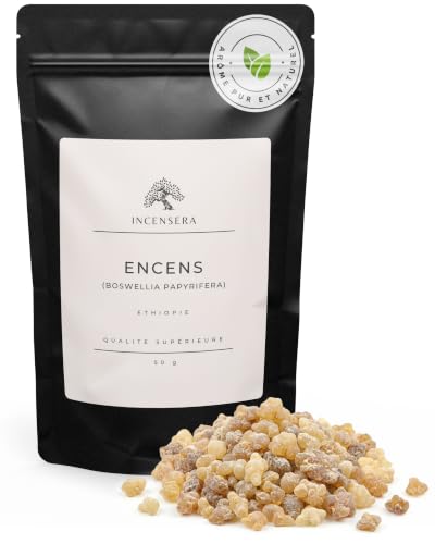 Incensera 50g Encens Naturel en résine - pour la Purification, Oliban, Naturel, Boswellia...