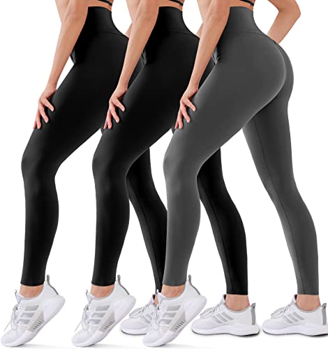 Hmuuo 3 Pack Leggings For Women Butt Lift High Waisted Tummy Control No See-Through Yoga Pants Workout Running Leggings #TOP2