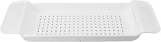 Retractable Plastic Bathtub Shelf for Stylish Bath Time, Fits Most Bathtubs, Kitchen Sink, 20.7 Oz (White)