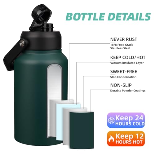 Image of BJPKPK 87oz Insulated Water Bottle, Large Stainless Steel Water Jug