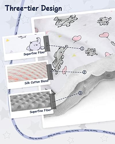 Trongle Double Layer Baby Blanket, Super Soft Elephant Baby Blanket With Dotted Backing, Ideal Christmas Shower Gifts for Baby Boys or Girls, Suitable for Nursery Cot, Car Seat, Pram, Grey, 100x75cm