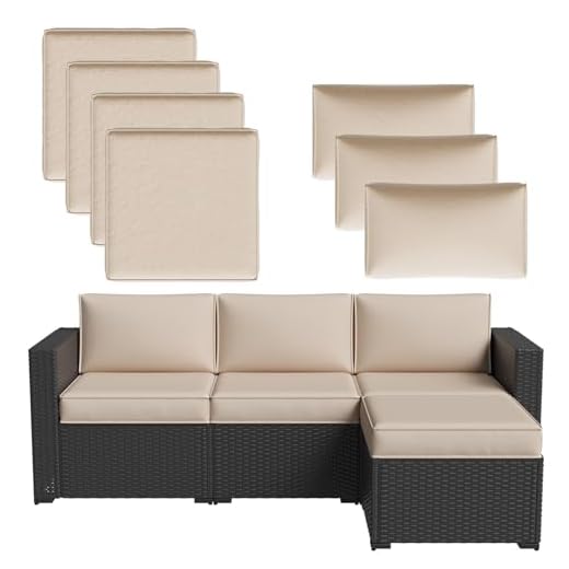 Splashproof Outdoor Couch Cushion Set of Four