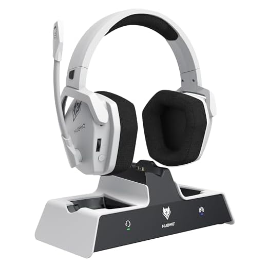 NUBWO G06 Pro Wireless Gaming Headset mit Ladestation für Headset und PS5 Controller, 17ms Niedrige Latenz, 120 Stündige Akkulaufzeit, Dynamische 50mm Treiber Weiß (Nicht mit Xbox Kompatibel)