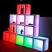 Mr.Go 16-inch SEMI-Storage LED Light Cube, Rechargeable LED Light Storage Cube, 16 RGB Color Changing Glowing Cube Cabinet Container End Table Ice Bucket Flower Pot Planter