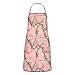 Różowe liście kamuflaż nadruk szefów kuchni fartuchy kuchenne dla kobiet, fartuch na szyję z kieszenią, fartuchy kuchenne do gotowania pieczenia ogrodnictwa, unisex