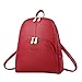 Produktbild Nevenka Rucksack Damen Cityrucksack Daypack Tagesrucksack PU Leder Zweiwege Reißverschluss Elegantes Design (Rot)