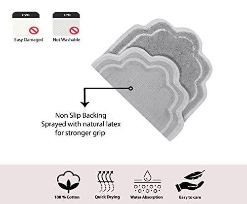 Home Weavers Allure Collection 100 Percent Cotton Tufted Supersoft And Absorbent Bath Rug Machine Washable, 21" X 54" Rectangle, Silver #TOP6