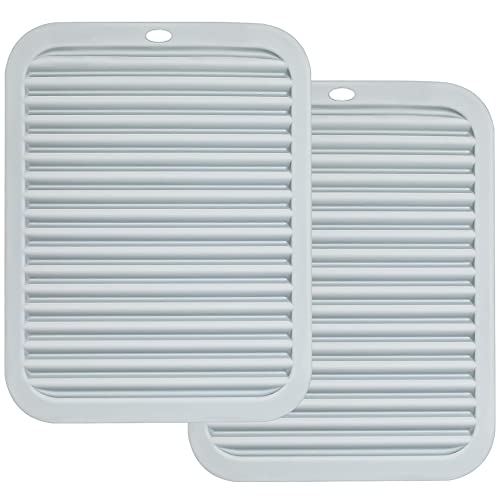 4 Pcs Silicone Trivets For Hot Pots And Pans 9"X12" Heat Resistant Trivet Mat Hot Pads For Kitchen Quartz Countertops Multipurpose Non-Slip Potholders Pot Holders Trivets For Hot Dishes-Rectangle Grey #TOP7