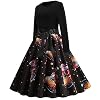 NJGRAE Robe Ete Femme Robe De Princesse Fille 8 Ans Rose Ladies Dress Vintage Long Sleeve Noel imprimé col Rond 1950 Housewife Evening Party Robes en Vrac
