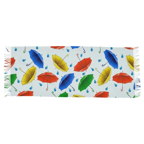 Multi-colored Umbrellas Pattern Winter Scarf for Women, Fashion Women Scarfs, Pashmina Shawls and Wraps Warm Long Blanket Scarves