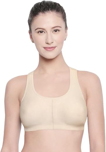 BODYCARE Women Cotton Spandex Full Coverage Non Padded Sports Bra Bra E1612