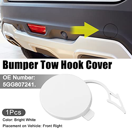 Acropix Front Right Bumper Tow Hook Cover Towing Eye Cap Fit For Vw Golf Vii Mk7 - Pack Of 1 Bright White #TOP1