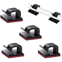 SOULWIT 50 Pcs Self Adhesive Cable Management Clips, Cable Organizers Sticky Wire Clips Cord Holder for TV PC Laptop Ethernet Cable Desktop Home Office Black