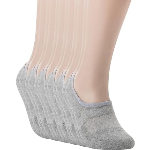 Pro Mountain No Show Socks Men Cotton Cushion Footies Liner M Sneakers Workout Loafer Footies Flats US Shoe Size 7-9 Grey 6 Pack Cover
