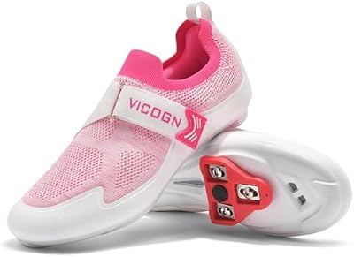 Vicogn Indoor Cycling Shoes for Mens and Womens - Peloton Bike Compatible with Pre-Installed Look De...