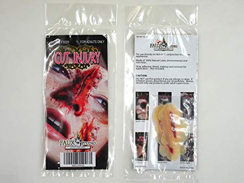 Fxe Faux Studio Zombie Cut Injury - Slit Wrist Wound 2-PC Halloween Latex Prosthetic Appliance.