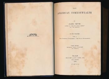 Hardcover The American Commonwealth. Volume I. Book