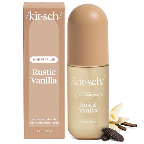 Kitsch Hair Perfume for Women - Rustic Vanilla | Clean, Deodorizing & Patented Odor-Eliminating Technology Hair Spray & Body Mist - Freshen Hair, Pillows - Warm Tonka, Vanilla & Cedar Blend - 50 mL