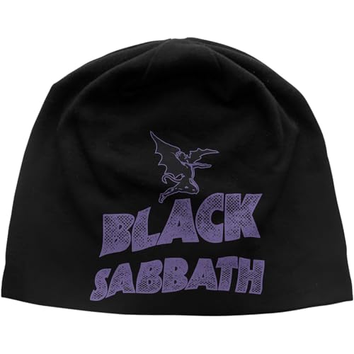 Image of Black Sabbath - Logo & Devil JD Print [BEANIE HAT] BLACK