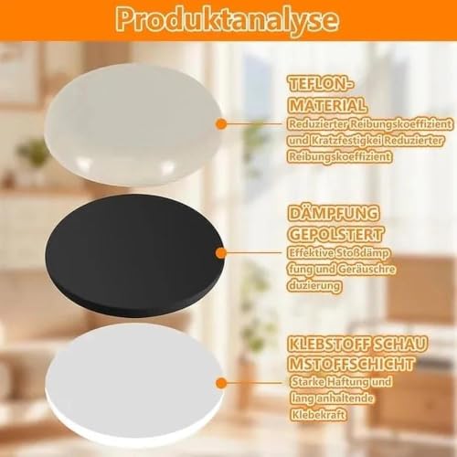 24 Pièces Patins Glisseurs Meubles Auto Adhésifs 25 50 mm pour Sol – vue 3