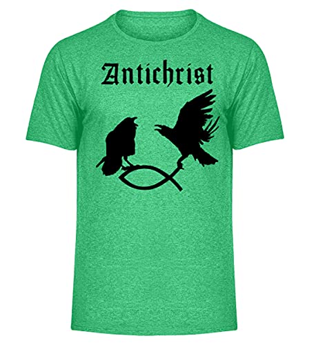 T-shirt chiné pour homme Antichrist Raben fangen poisson vert small