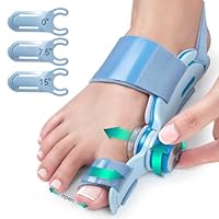 Tech Love Hallux Valgus Korrektur Fixierplatte Upgrade Kältekompresse Hallux Valgus Ballen Zehen Korrektor mit 3 Verschiedenen Befestigungswinkeln Schiene für Zehen Tag und Nacht Unisex Blau