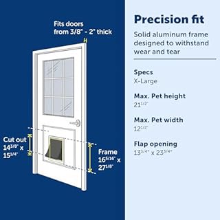 PetSafe Freedom Aluminum Dog and Cat Door - Durable Frame - Small, Medium, Large, X-Large
