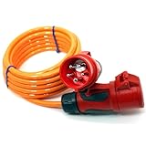 Event-Kabel & more CEE Starkstrom Verlängerungskabel – PUR orange H07BQ-F 5×2,5 mm² – 16A 400V – PCE Grip Phasenwender & Kupplung – Business-Line Made in Germany (Längen: 1,5m-50m) (40 Meter)