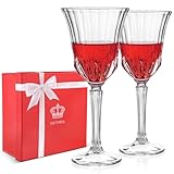 Whisquor Weingläser 2er Set Bleifrei Kristall Weingläser Vintage Rotweinglas Geschenkset für...
