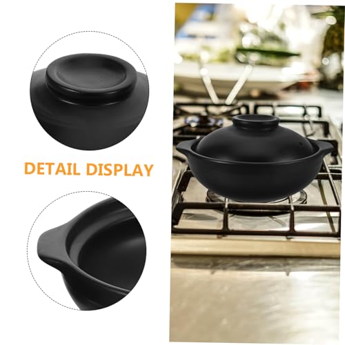 Zerodeko Open Flame Cooking Pot - Ceramic Casserole for Soup & Rice with Heat-Resistant Lid - Image 3