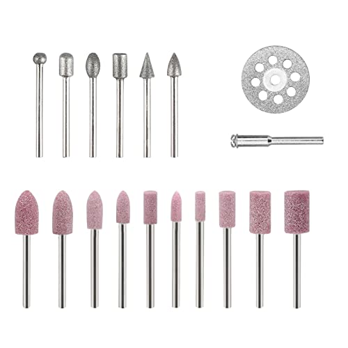 Stone, Rocks, Diamond Grinding Burr Mounted Stone Cutting Wheel Set (42Pcs), Metal Grinding Stone High Speed Cutter Rasp Kit