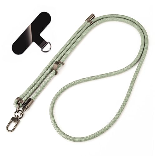 WJWINER Cordino per Cellulare Universale, Cordino Telefono, Corda Cellulare Tracolla, Regolabile Cordino da Collo Nylon Catena Collana Tracolla, Adatto per Attività All'aperto e Viaggi(Verde Grigio)