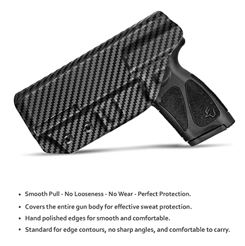 Taurus G3 Holster, Carbon Fiber Kydex Holster Iwb For Taurus G3 9Mm / .40 Pistol Case - G3 Taurus Holster 9Mm - Inside Waistband Concealed Holster Taurus G3 Iwb Kydex Accessories (Black, Right Hand) #TOP2