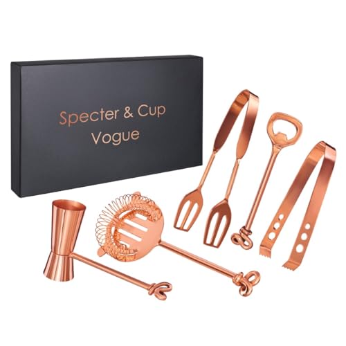 MRB Exclusiv Specter Lion Bar-Set Copper Mug 10 Pieces bar Set Pure Copper, Noble Premium Box Handmade (Vogue BARSET)
